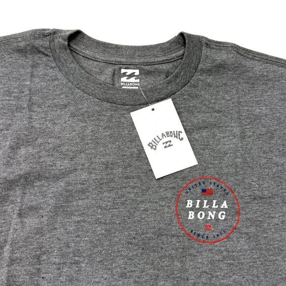 Billabong T-Shirt Mens Medium or Large Gray USA Flag Surf Short Sleeve Graphic - Picture 3 of 15